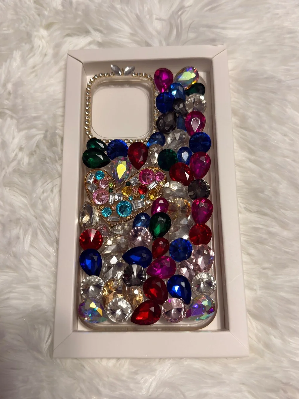Decorative Multicolor Jeweled iPhone 14 Pro Max Case - Bling Protective Cover